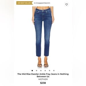 MOTHER Mid Rise Dazzler Ankle Jeans - Classic Blue